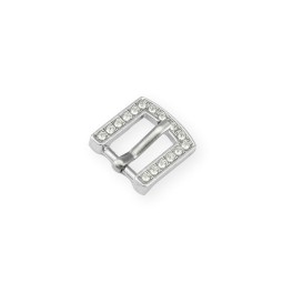 Пряжка ХРОМ зі стразами 10х17 мм типAE